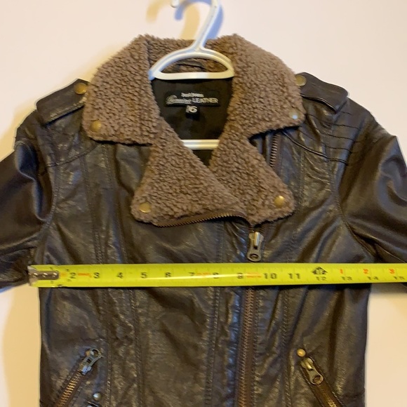 Just Jeans Brown Leather Bomber Jacket - Women’s AU Size 6 - Picture 8 of 10
